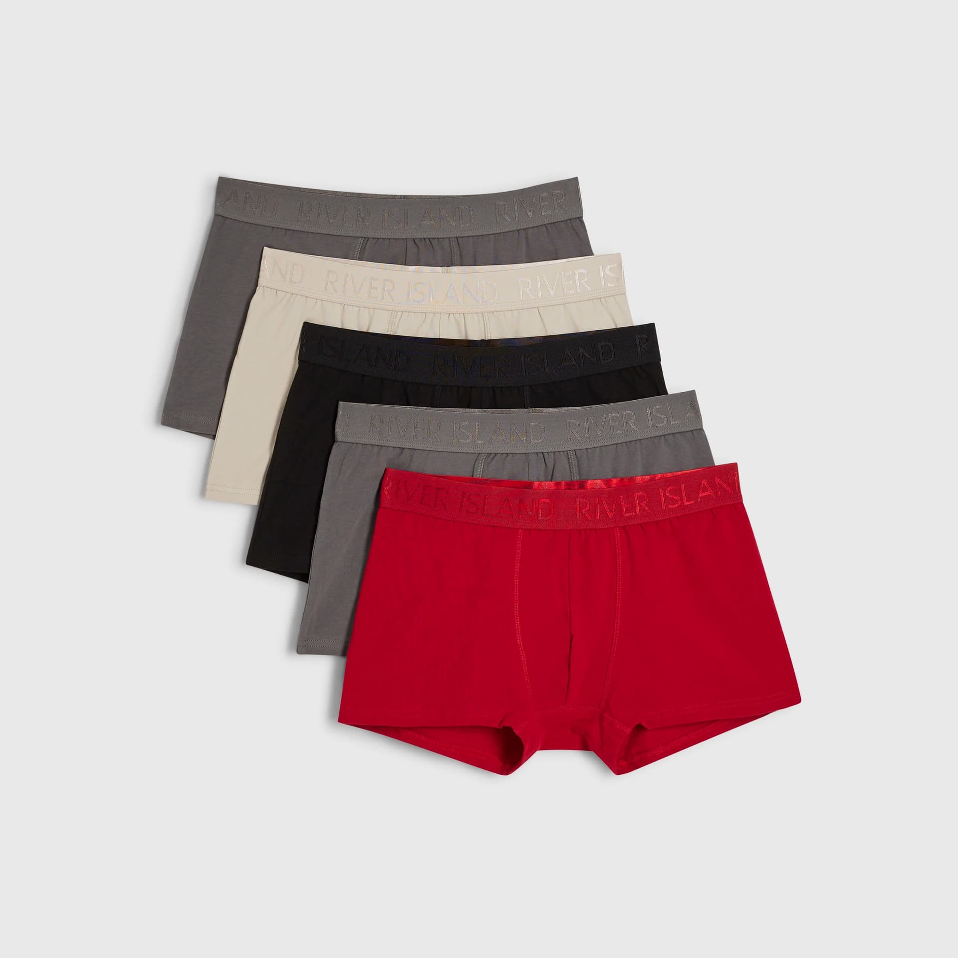 River Island Mens River Island Red Pack Of 5 Trunks