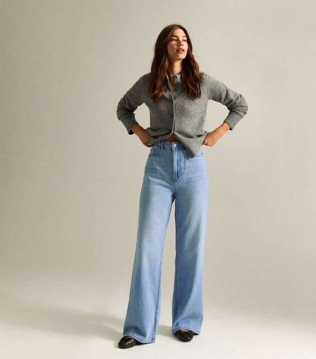 New Look Women's Light Blue Adalae High Waisted Wide Leg Jeans New Look - 2