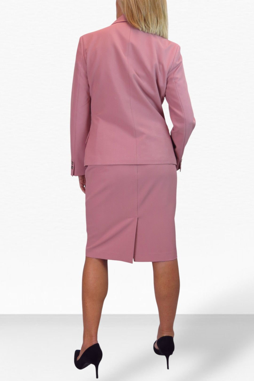 Paulo Due Paulo Due Women's 2 Piece Tailored Skirt Suit in Pink - 2