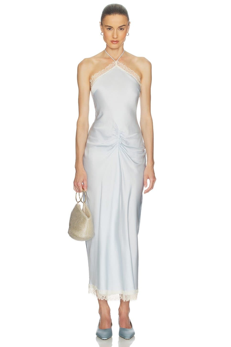 revolve Viscose Satin Dress With Lace