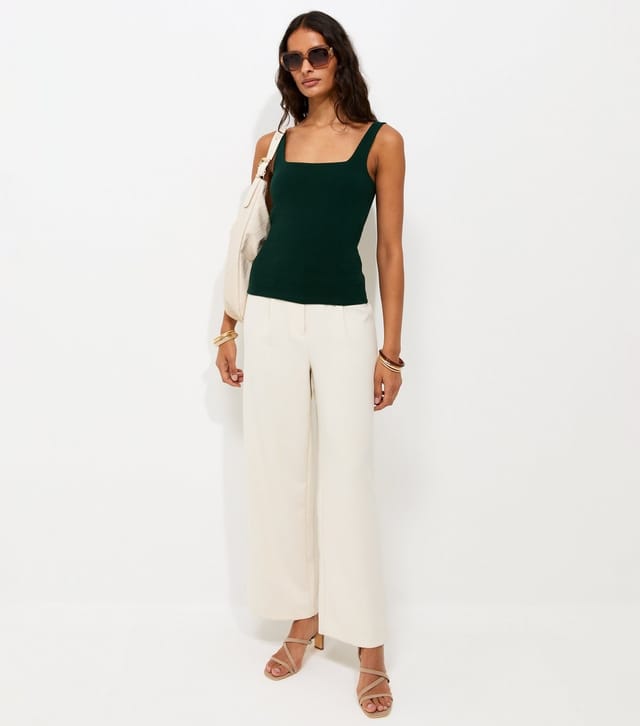 New Look Women's Premium Dark Green Square Neck Top New Look - 3