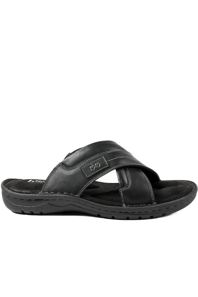 Pavers Pavers Men's Leather Mule Sandals in Black - 2