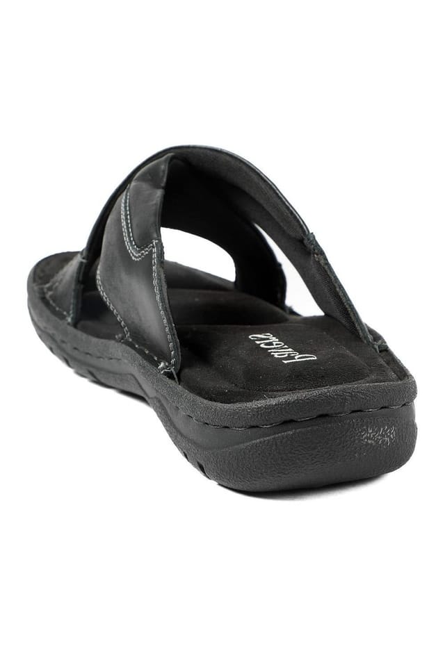 Pavers Pavers Men's Leather Mule Sandals in Black - 3