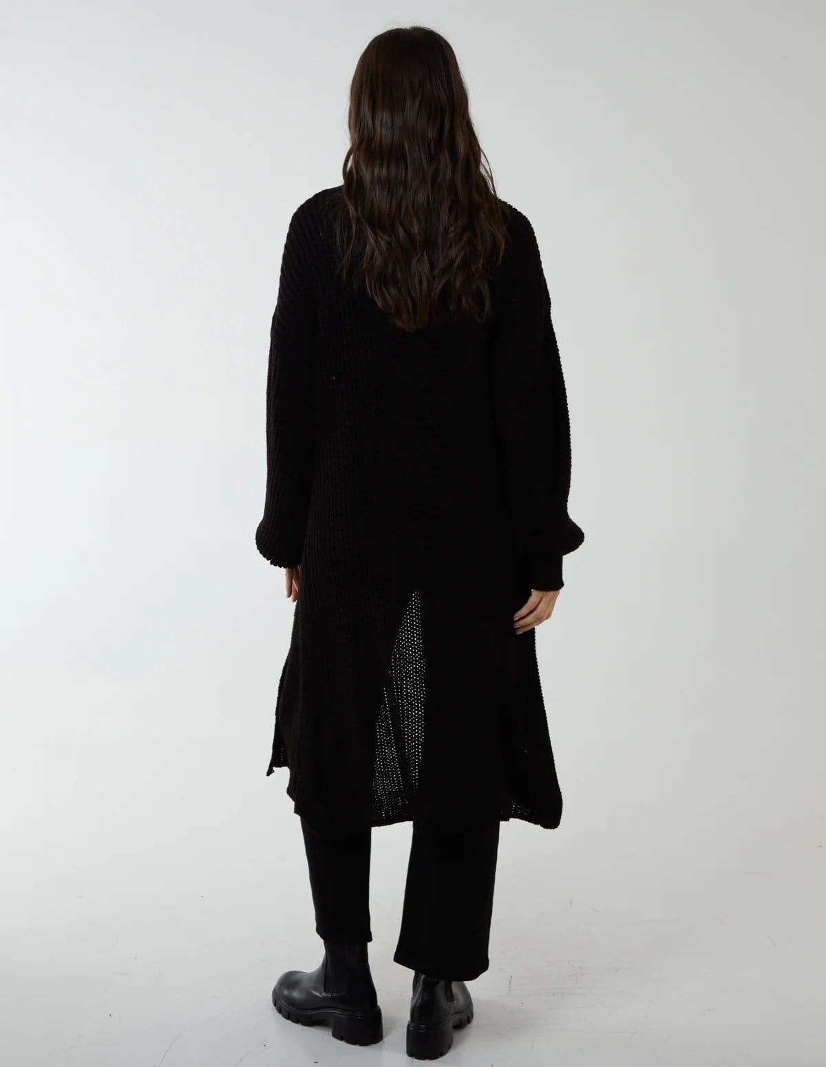 Blue Vanilla Edge To Edge Knitted Long Cardigan - 4