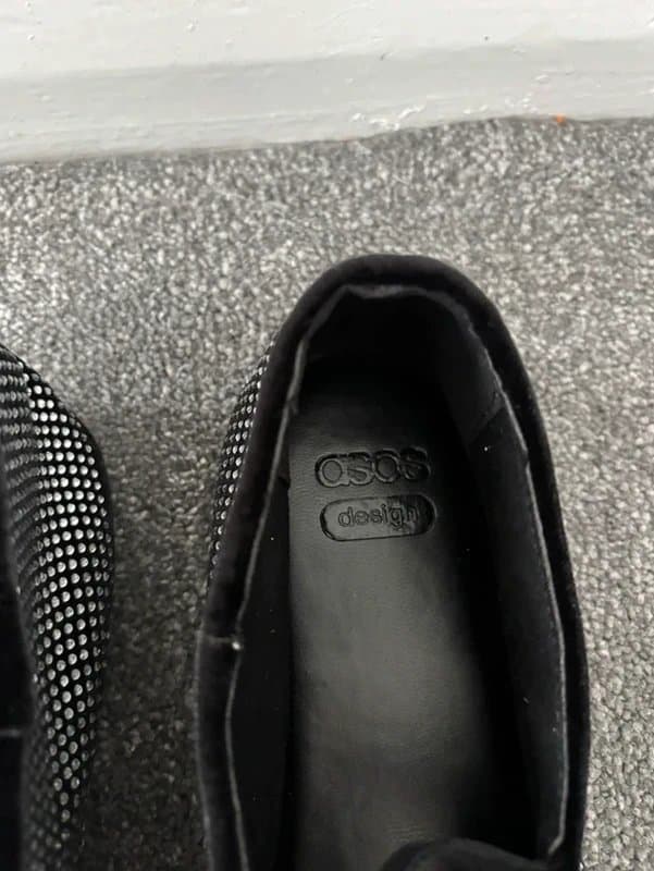 ASOS ASOS black and silver embellished Mary Jane ballet flats ballerina shoes size 3