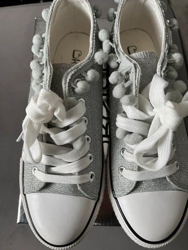 Bershka Silver bobble casual shoes size 5 New