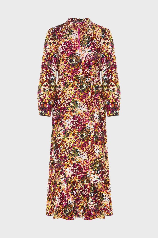 Hobbs London Hobbs London Women's Camellia Ruffle Hem Midi Dress in Pink - 2