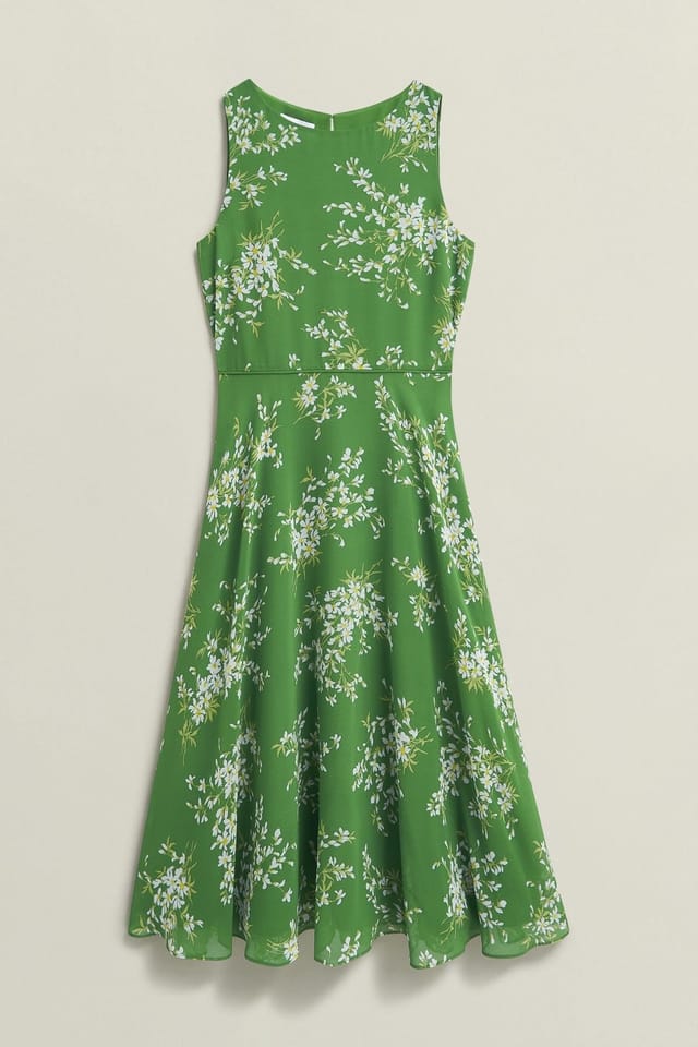 Hobbs London Hobbs London Women's Carly Sleeveless Printed Midi Dress in Green - 2