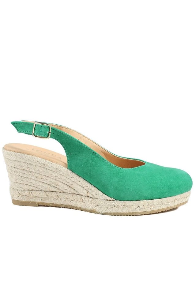 Jones Bootmaker Jones Bootmaker Women's Cedrica Wide Fit Leather Slingback Espadrilles in Green - 2