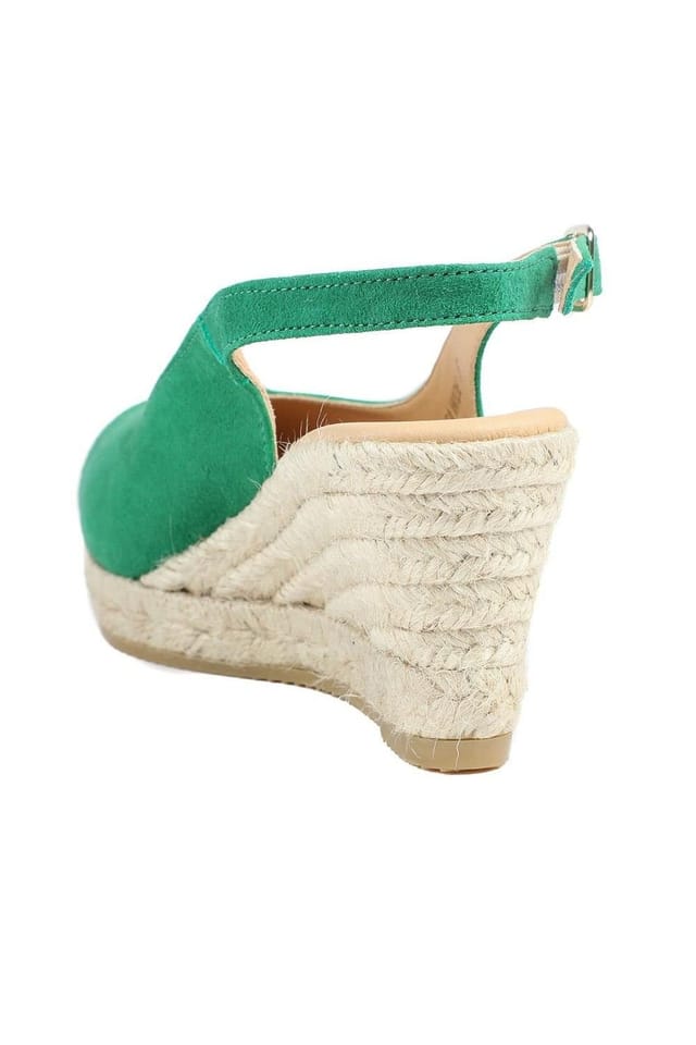 Jones Bootmaker Jones Bootmaker Women's Cedrica Wide Fit Leather Slingback Espadrilles in Green - 3