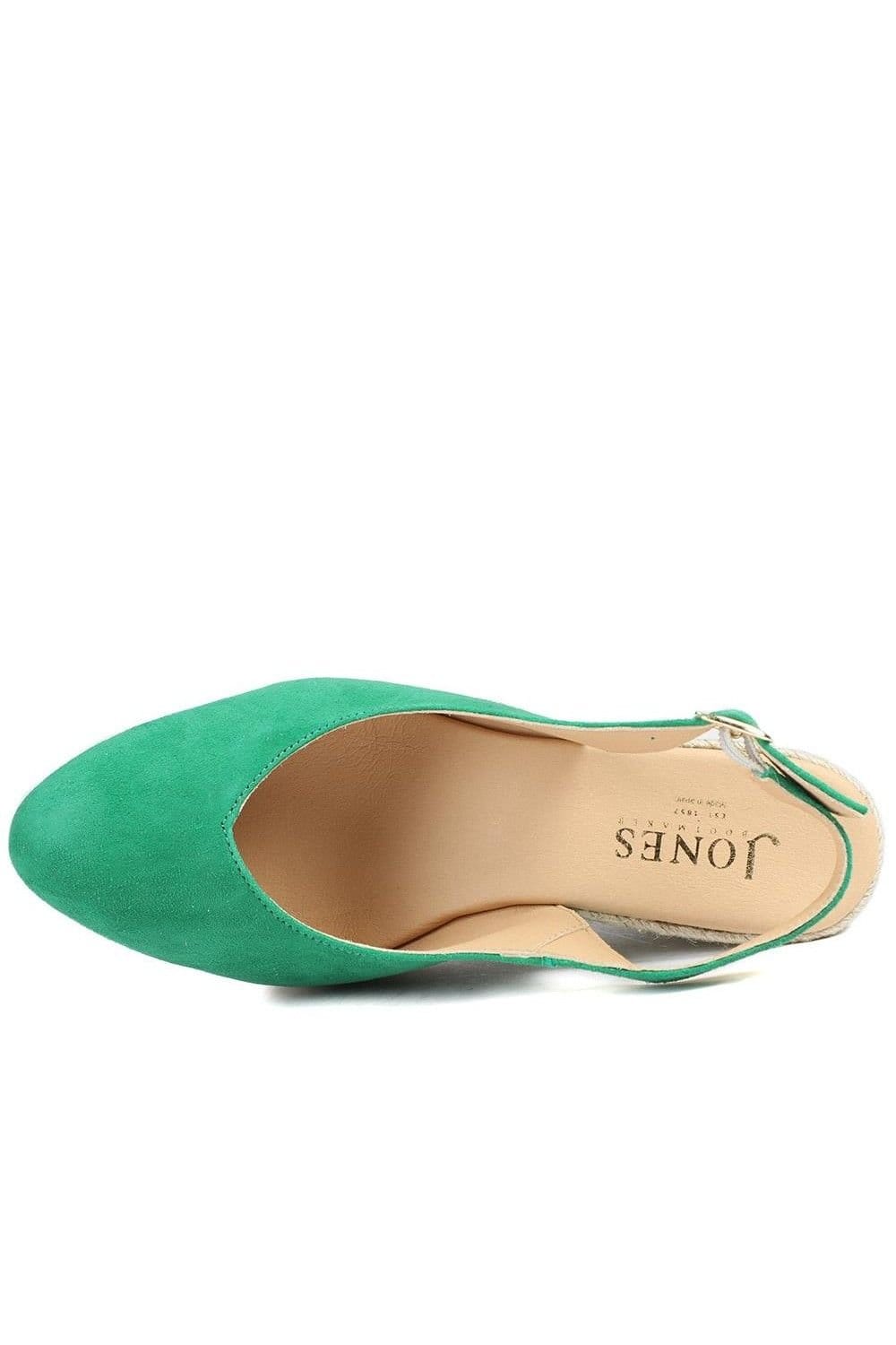 Jones Bootmaker Jones Bootmaker Women's Cedrica Wide Fit Leather Slingback Espadrilles in Green - 4