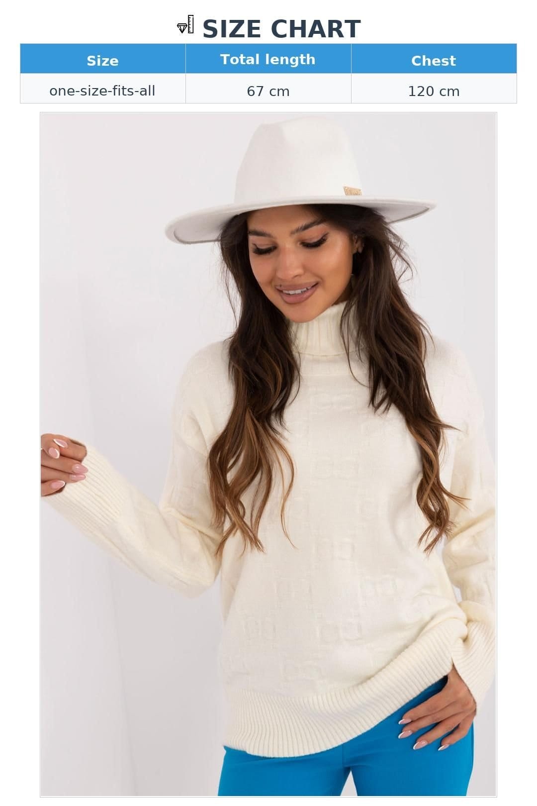 Love Lace Love Lace Women's Textured Turtleneck Sweater for Everyday Wear in Cream - 4