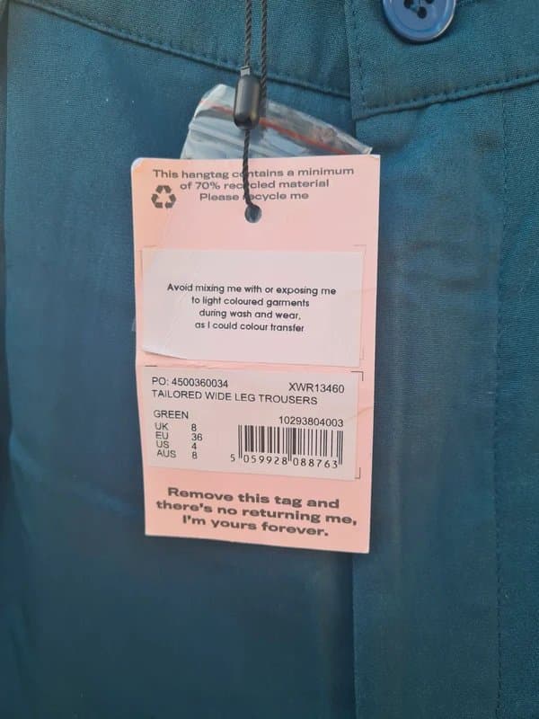 Missguided New Missguided Teal Green Tailored Wide Leg Trousers - UK 8