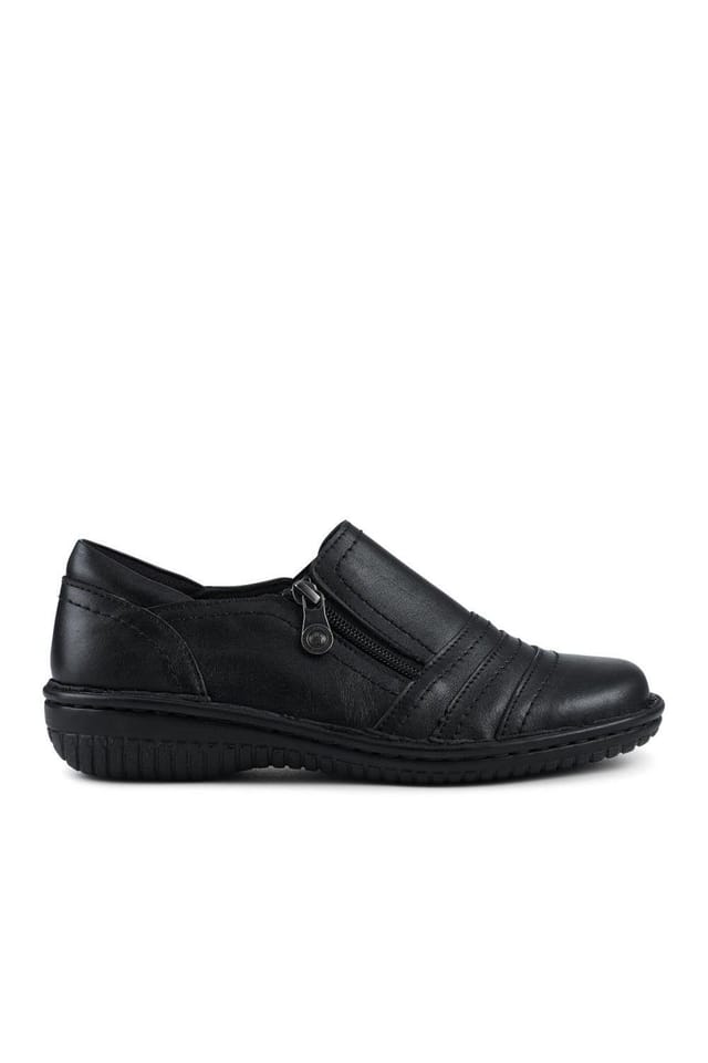 Pavers Pavers Women's Loretta Wide Fit Leather Handmade Slip-Ons in Black - 2