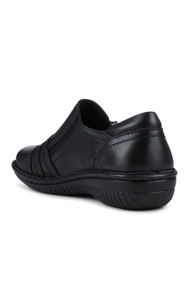 Pavers Pavers Women's Loretta Wide Fit Leather Handmade Slip-Ons in Black - 3