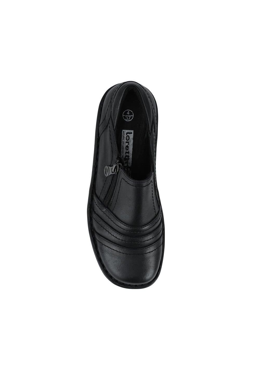 Pavers Pavers Women's Loretta Wide Fit Leather Handmade Slip-Ons in Black - 4