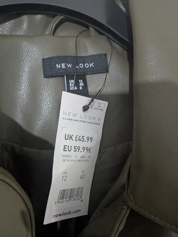 New Look Olive Green Leather Jacket BNWT