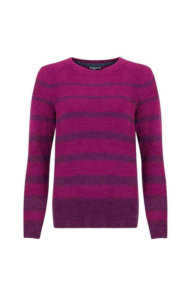 Weird Fish Weird Fish Women's Wanda Cosy Knit Stripe Jumper in Purple - 2