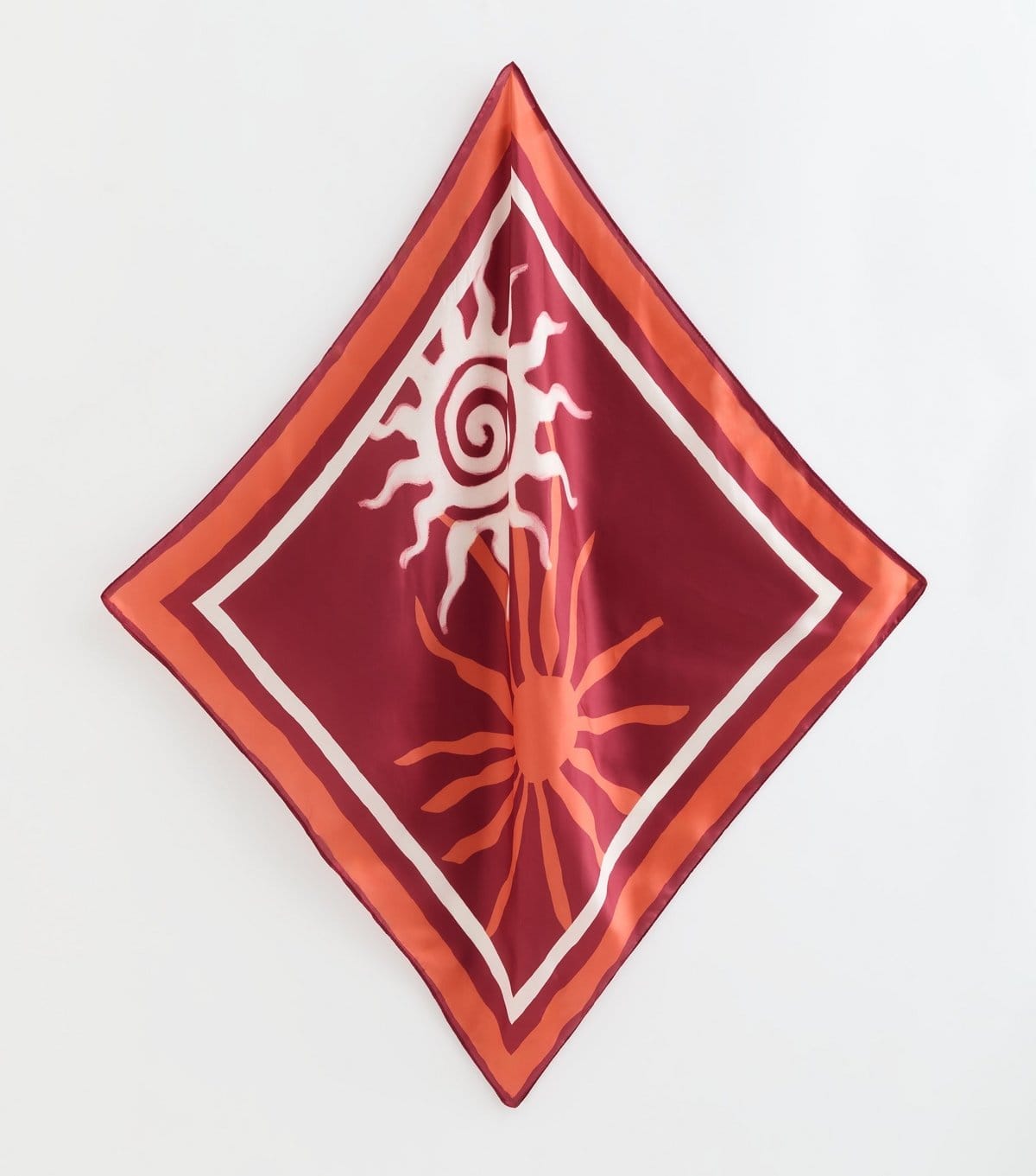 New Look Dark Burgundy Sun Starburst Print Satin Scarf New Look - 4