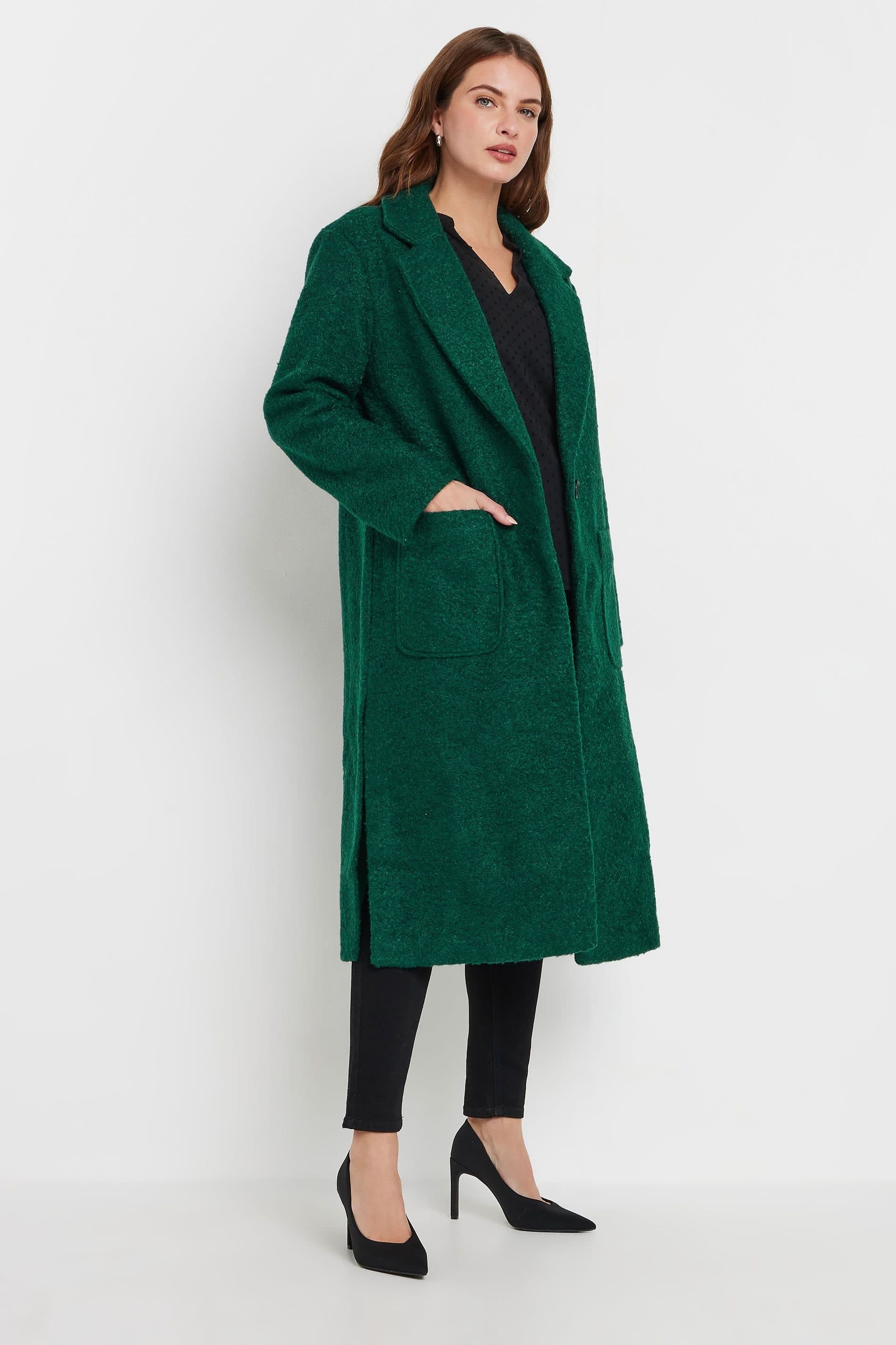 M&Co M&Co Green Textured Wool Coatigan