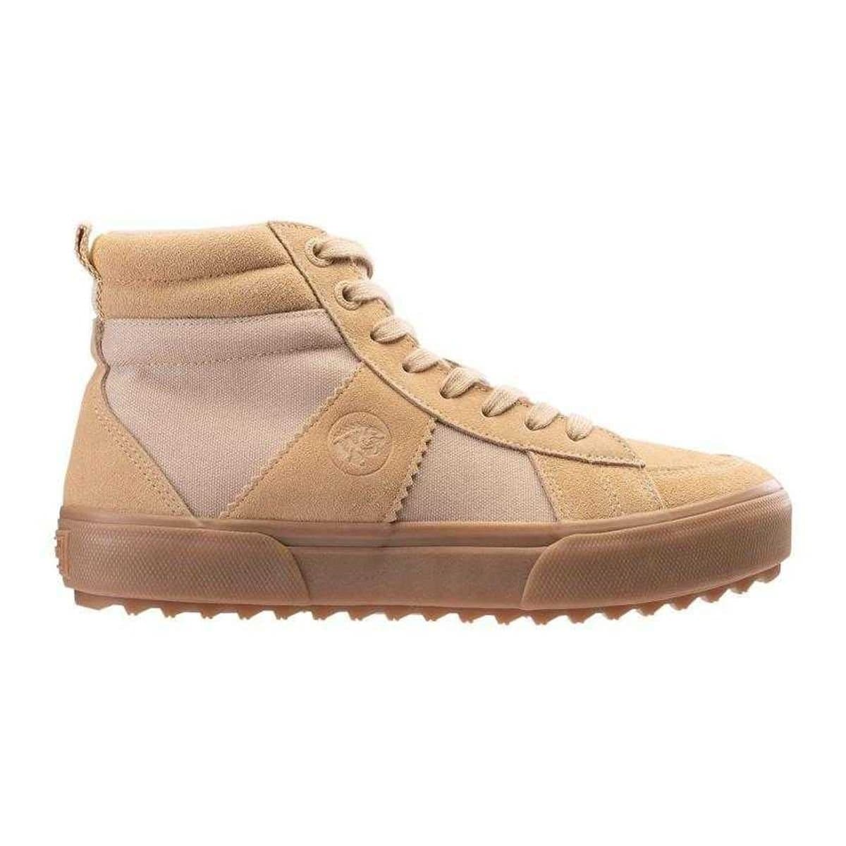 Iguana Iguana Men's Bomer Mid Cow Suede Trainers in Beige