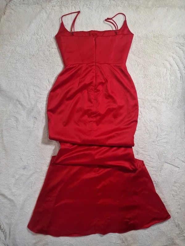 House of CB Satin red gown