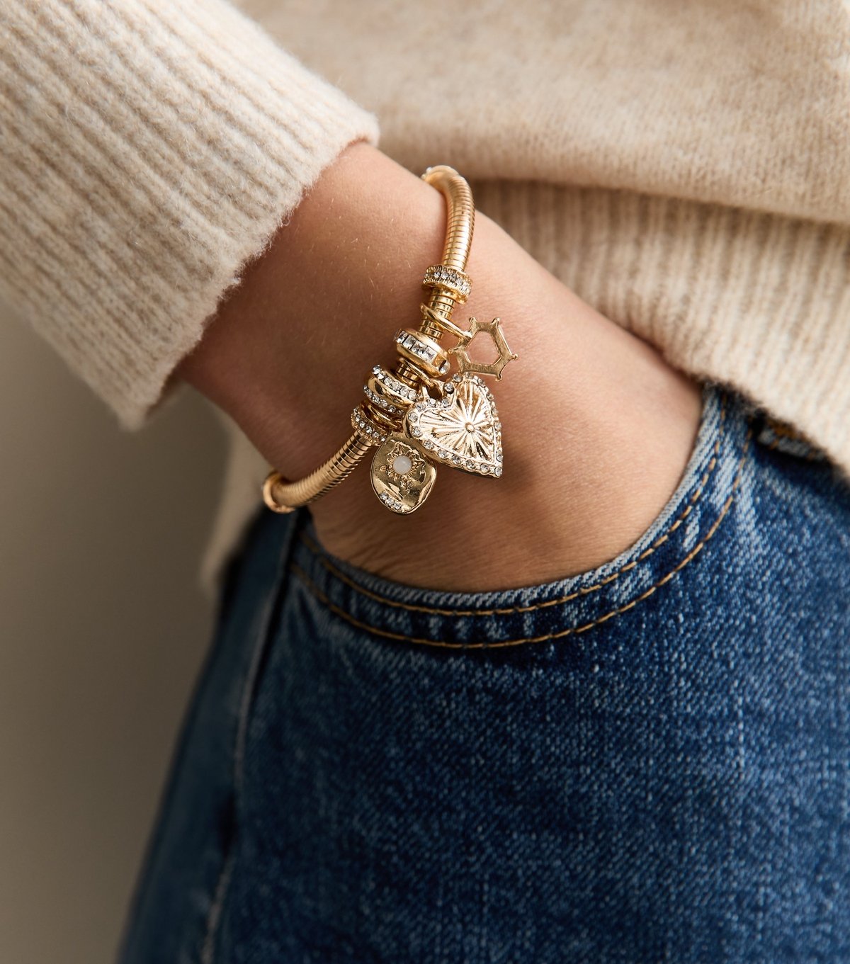 New Look Gold Tone Multi Charm Bracelet New Look - 2