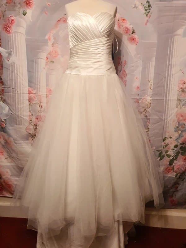 Rosa Couture Rosa Couture Emily Wedding Dress Size 16 Ivory Satin Tulle RRP £1399 Strapless