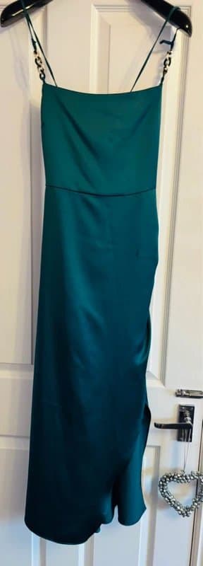 Zara Zara cami dress cowl statement cute green midi wedding party holiday dress 14 large same day post