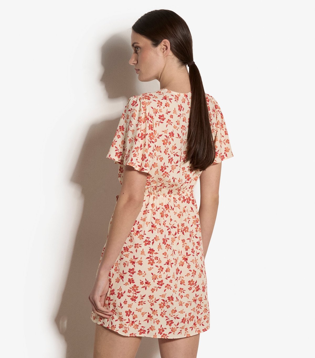 Apricot Women's Cream Floral Wrap Mini Dress Apricot New Look - 3