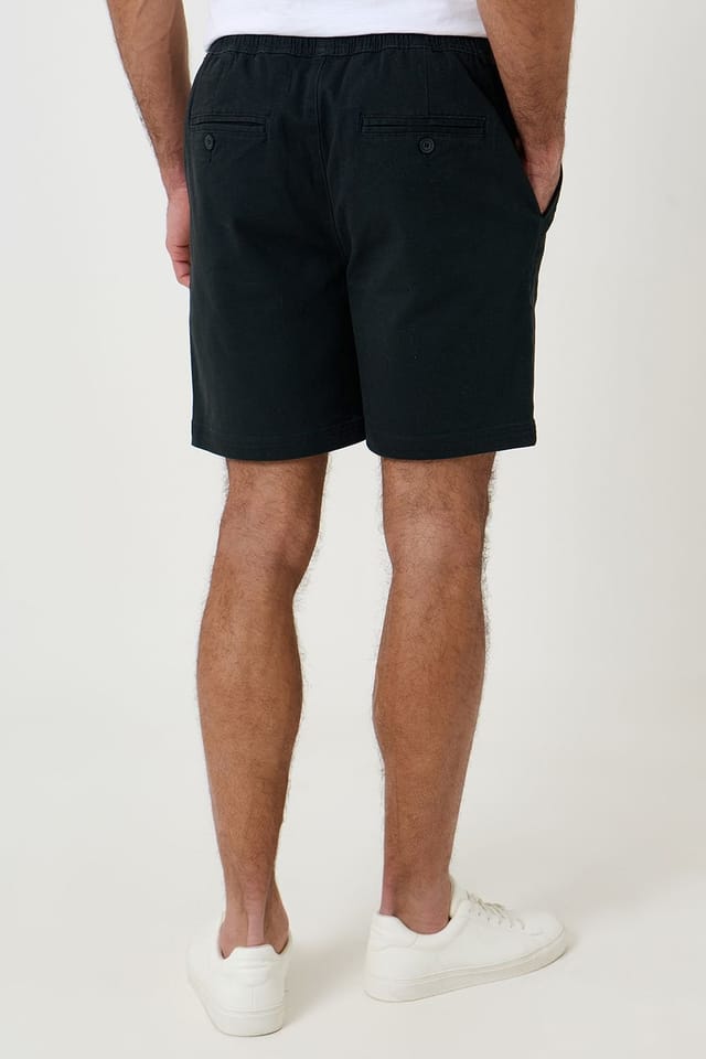 Threadbare Threadbare Men's Shorter Length Stretch Chino Shorts in Black - 2