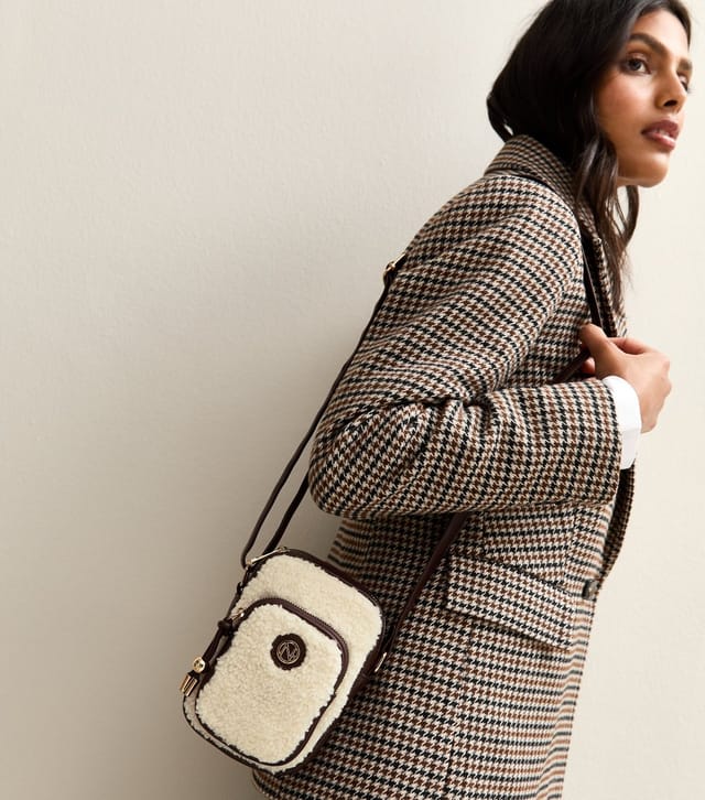 New Look Cream Borg Phone Bag New Look - 2