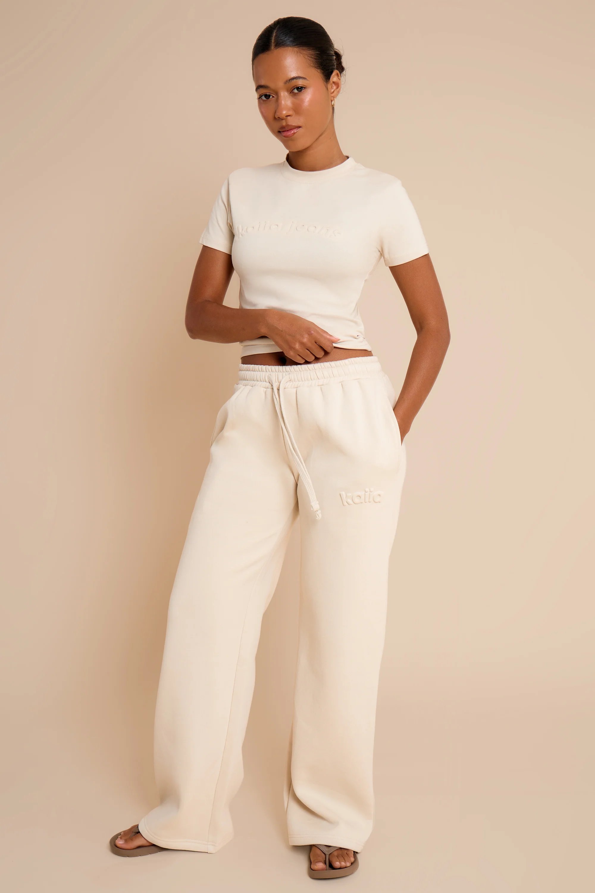 Kaiia Kaiia Embossed Baby Tee Limestone - 3