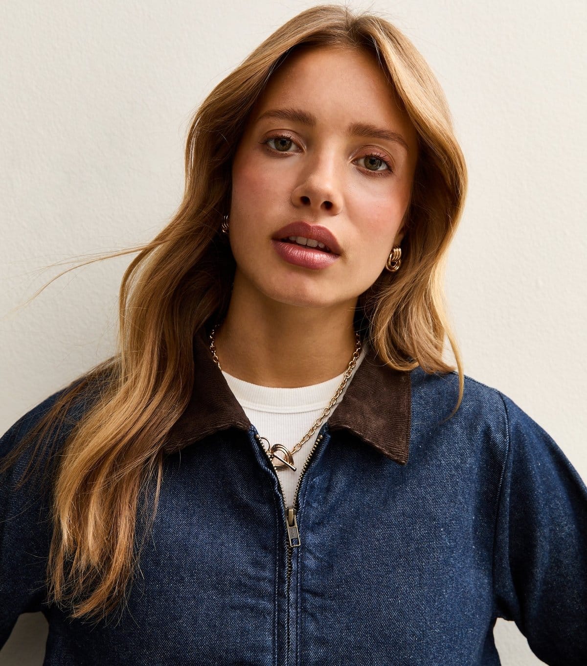 New Look Women's Blue Contrast Collar Denim Barn Jacket New Look - 4