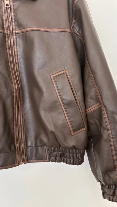 Bershka Bershka brown faux leather jacket