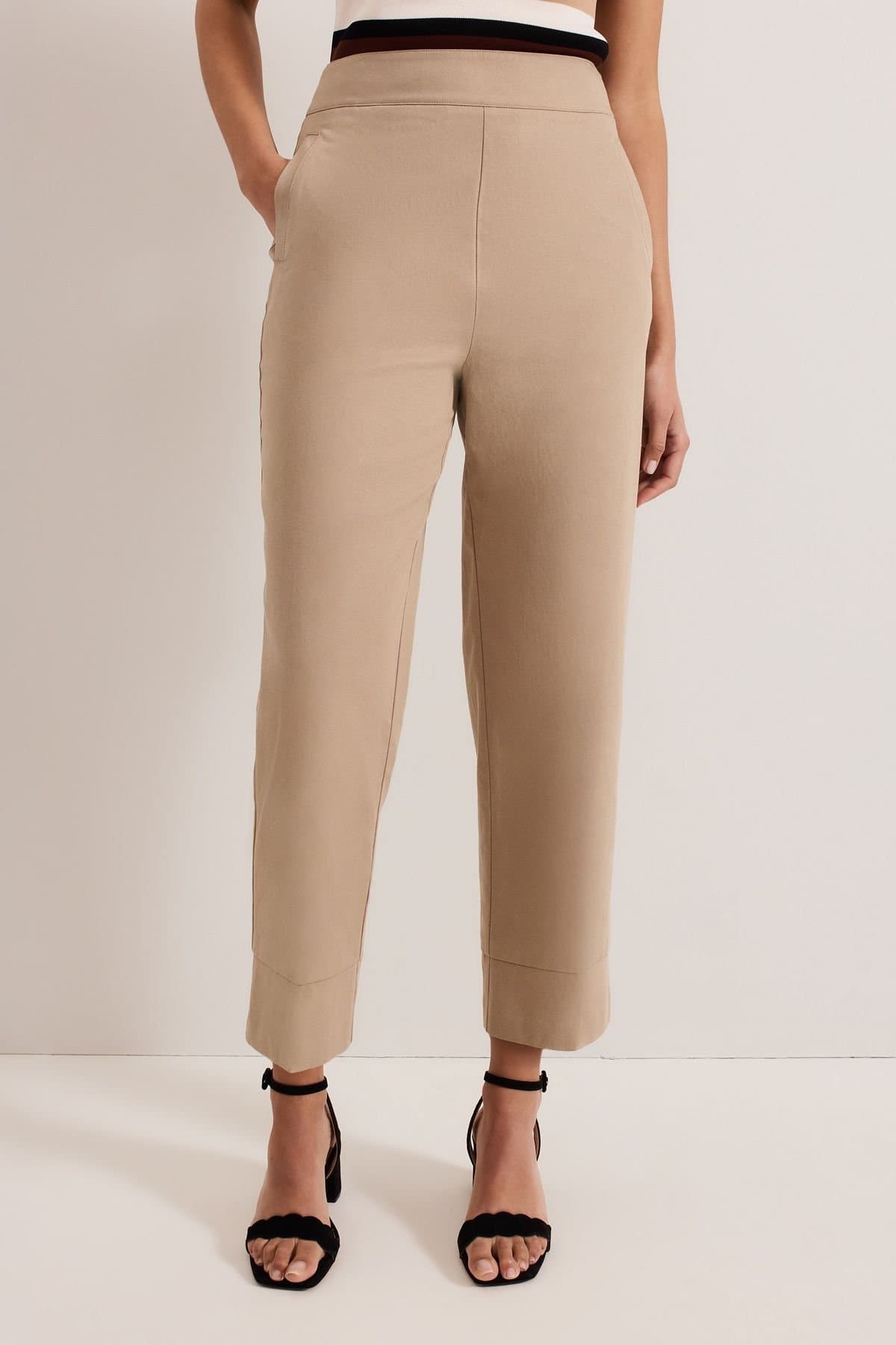 Phase Eight Phase Eight Beige Textured Straight Trouser for Women