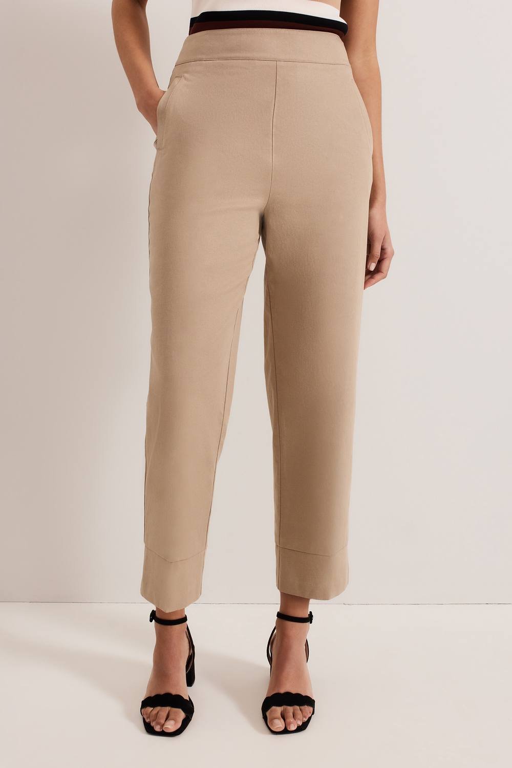 Phase Eight Phase Eight Women's Ellwood Neutral Textured Straight Trouser in Beige - 4