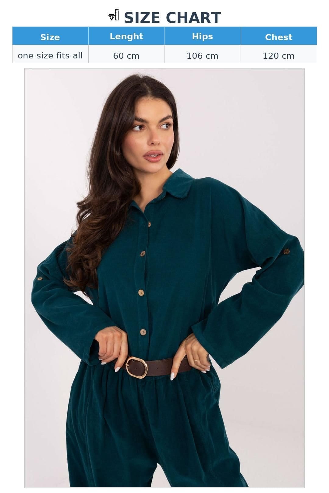 Love Lace Love Lace Women's Corduroy Long Sleeve Shirt Style 220826 in Green - 4