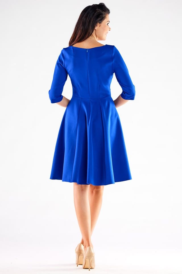 Love Lace Love Lace Women's Blushed Short Sleeve A Line Dress Buttons Poland in Blue - 3