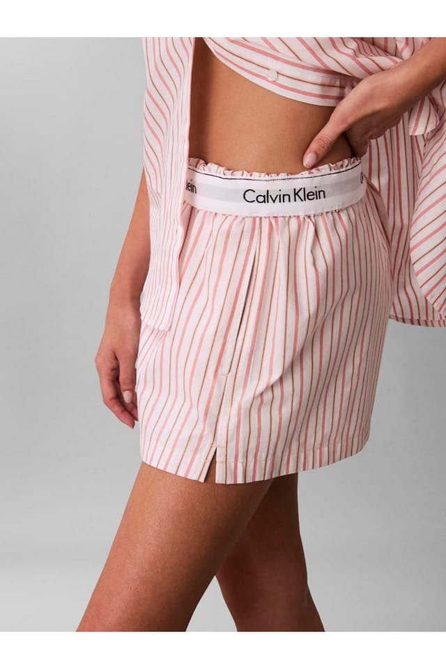 Calvin Klein Calvin Klein Men's Covered Wb Poplin Short Aurora Stripe Peach Bliss - 2