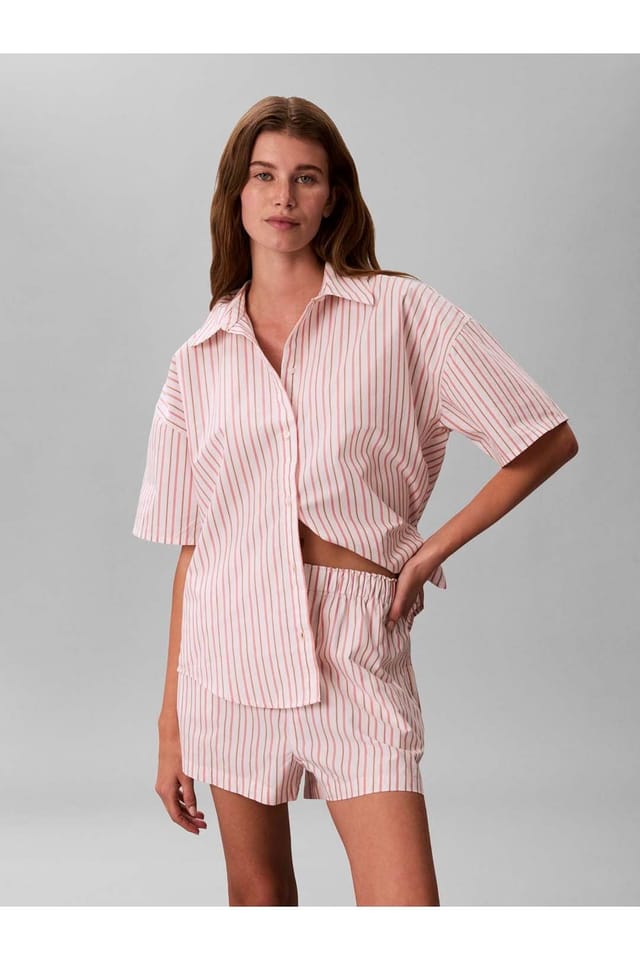 Calvin Klein Calvin Klein Men's Covered Wb Poplin Short Aurora Stripe Peach Bliss - 3