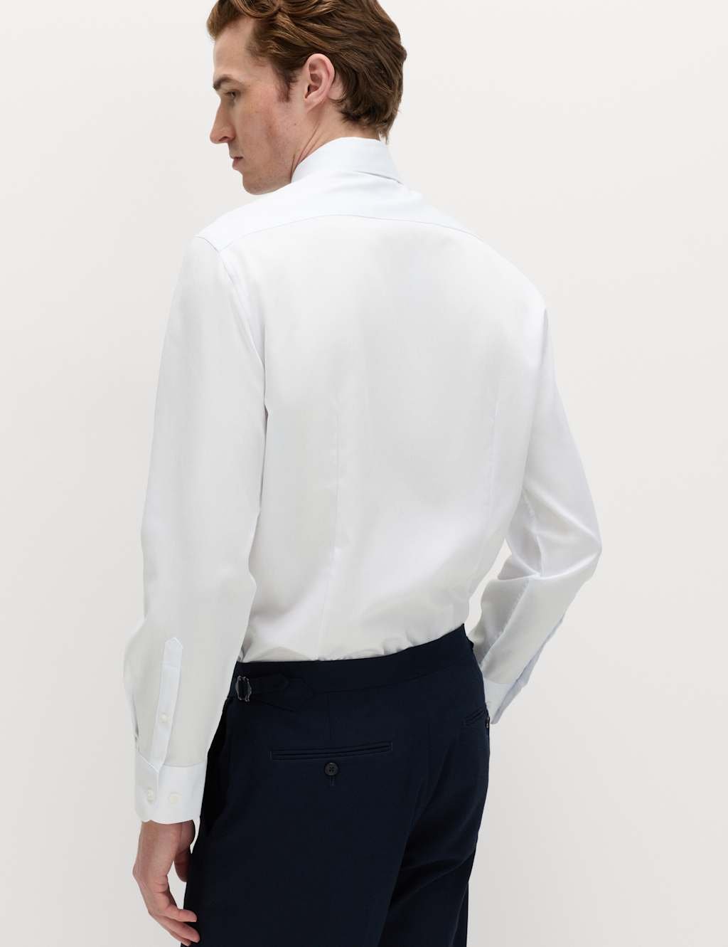 Marks & Spencer M&S 2 Piece Slim Fit Easy Iron Shirt & Tie Set Blue Mix - 4