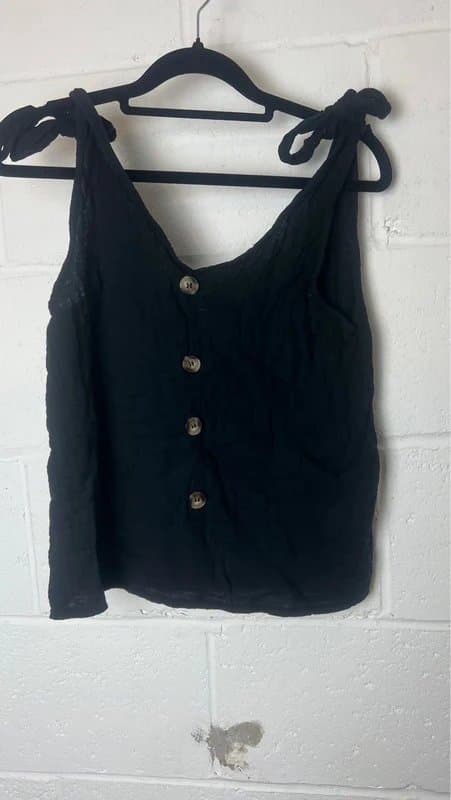 Shein shein medium v neck top with tie detailing