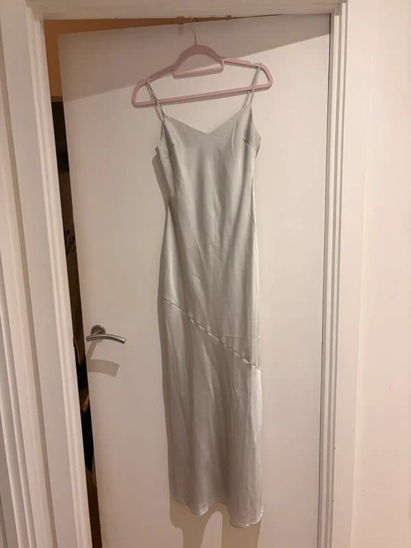 ASOS Silver satin maxi dress
