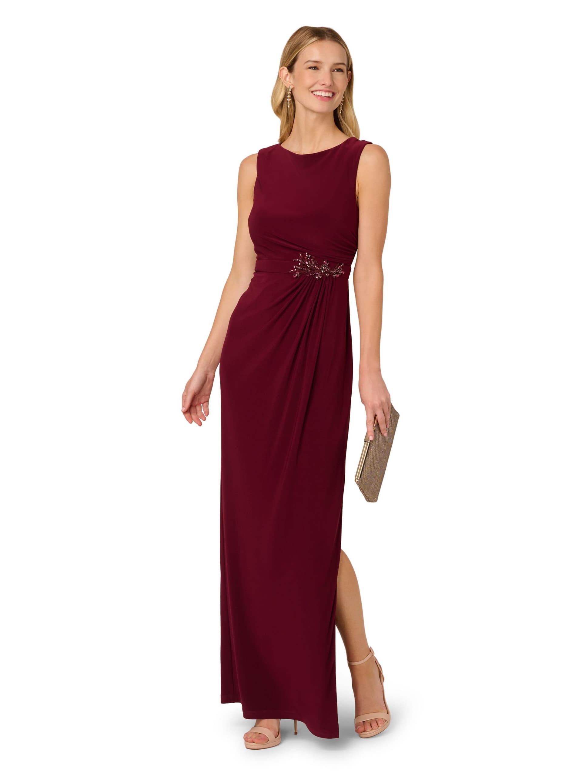 Adrianna Papell Adrianna Papell Women's Jersey Embellished Gown in Red