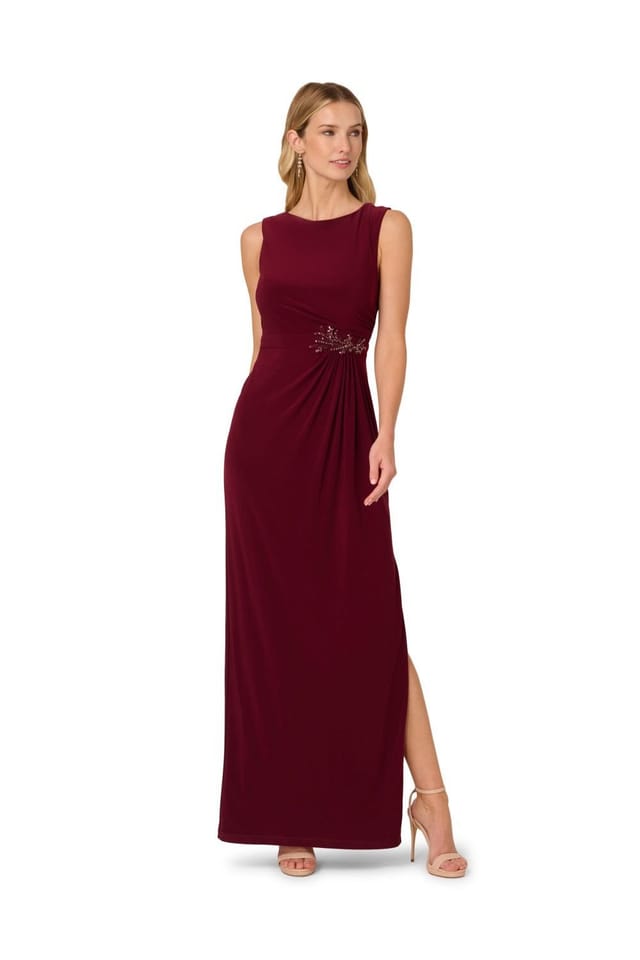 Adrianna Papell Adrianna Papell Women's Jersey Embellished Gown in Red - 2