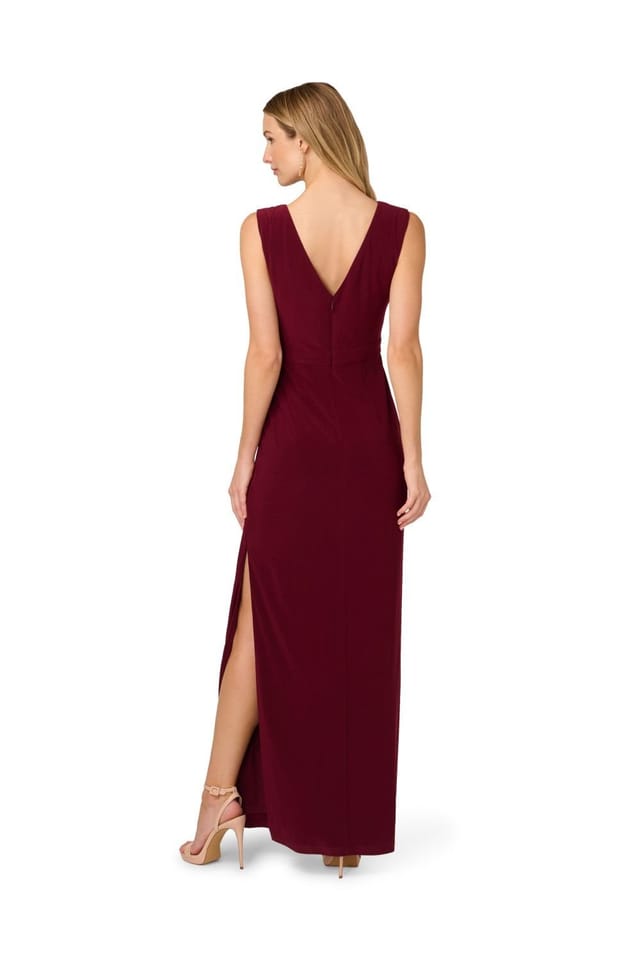 Adrianna Papell Adrianna Papell Women's Jersey Embellished Gown in Red - 3