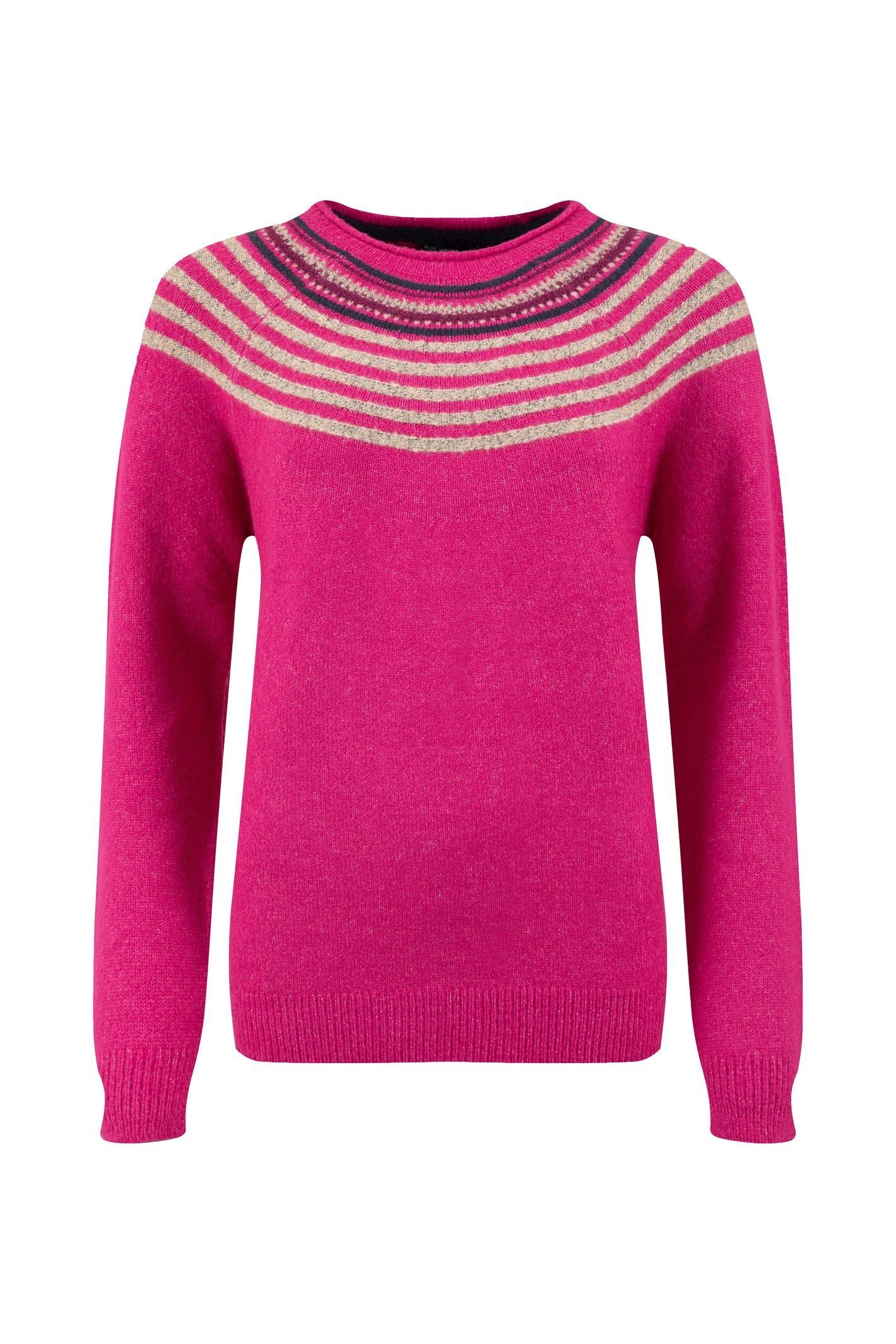 Weird Fish Weird Fish Women's Sinatra Patterned Knit Jumper in Bright Pink - 2