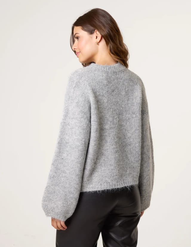 Blue Vanilla Flower Embellished Jumper - 3