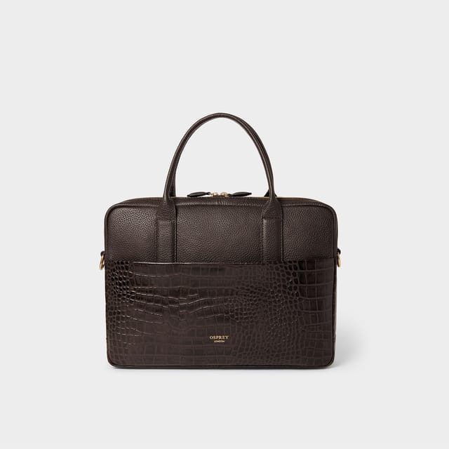 OSPREY LONDON OSPREY LONDON Women's The Kellie Leather Laptop Bag in Chocolate - 2